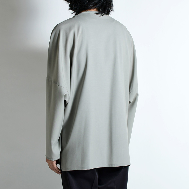 NO COLLAR SHIRT -GRAY- | IN ONLINE STORE