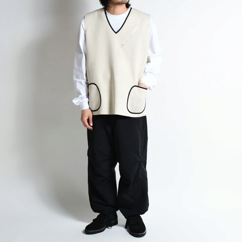 MIX KNIT VEST -BEIGE- | IN ONLINE STORE