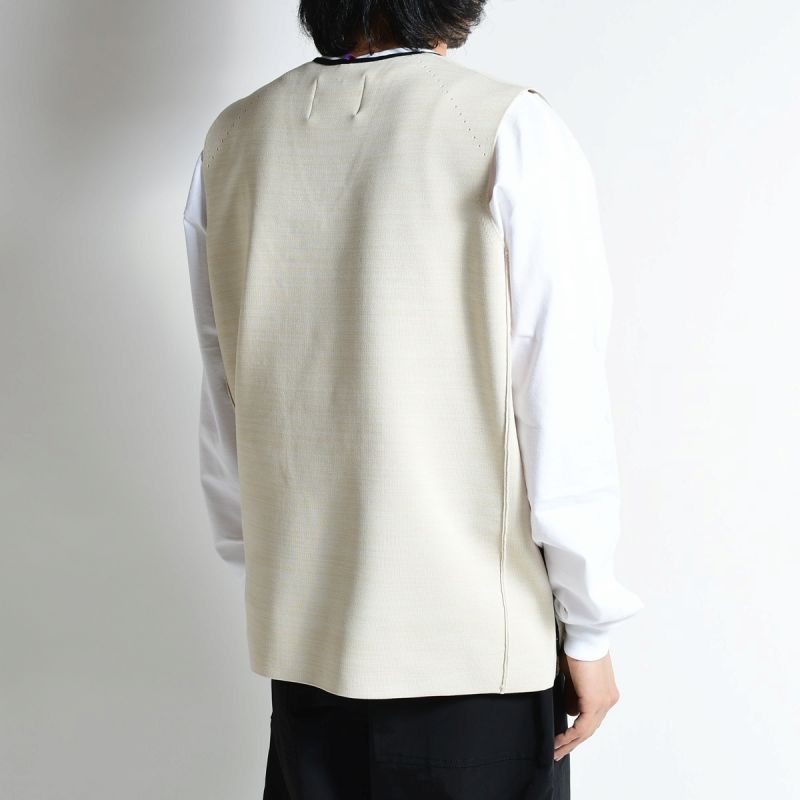 MIX KNIT VEST -BEIGE- | IN ONLINE STORE