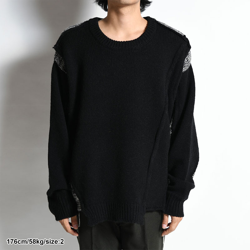 KOOI MESH CREW KNIT メッシュ和紙ニット カーキ - ニット/セーター