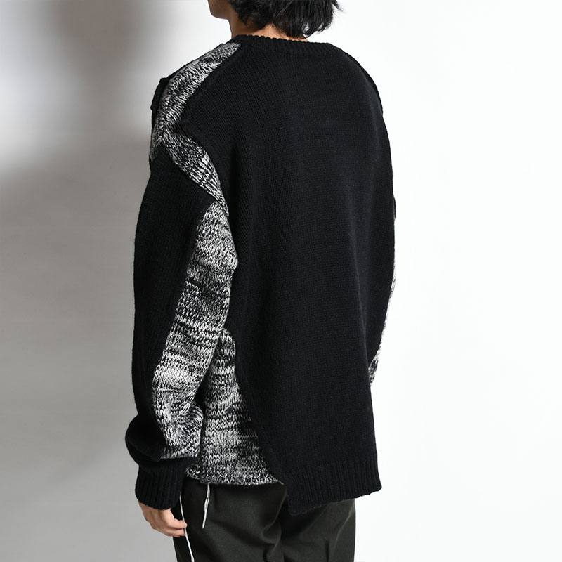 SWITCHING CREW KNIT -BLACK- | IN ONLINE STORE