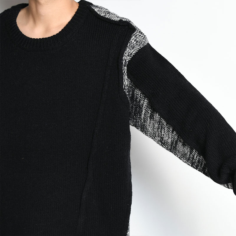 SWITCHING CREW KNIT -BLACK- | IN ONLINE STORE