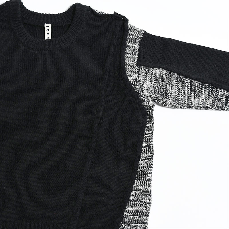 SWITCHING CREW KNIT -BLACK- | IN ONLINE STORE