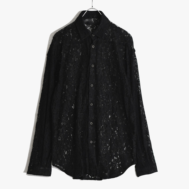 FLOWER LACE LS SHIRT -BLACK- | IN ONLINE STORE