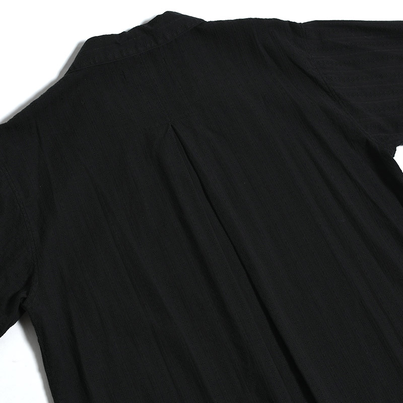 GARMENTDYE LENO CLOTH SHIRT -BLACK-