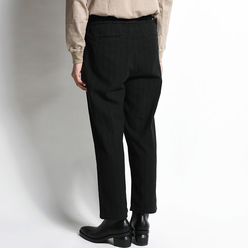 GARMENTDYE LENO CLOTH PANTS -BLACK-