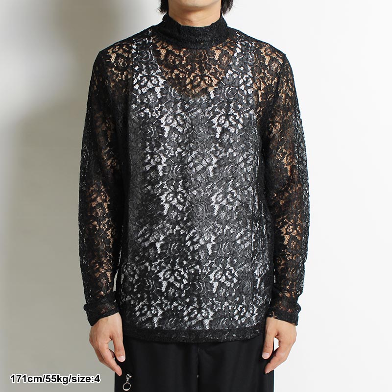 GEOMETRIC FLOWER LACE P/O -BLACK- | IN ONLINE STORE