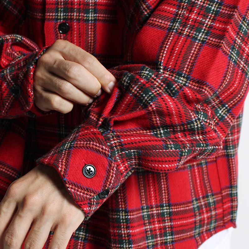 L/S PULLOVER SHIRT "BARROW" -RED-