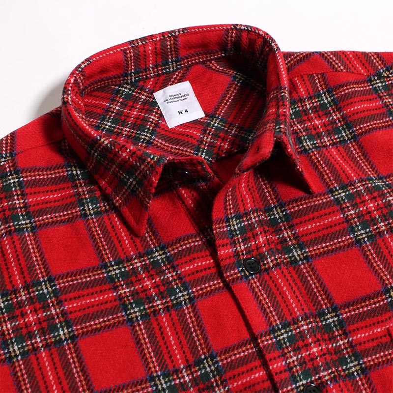 L/S PULLOVER SHIRT "BARROW" -RED-
