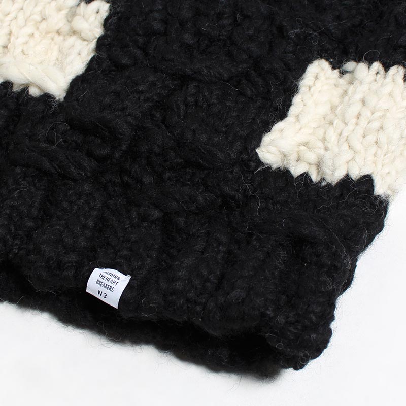 LS HAND KNITTED CARDIGAN "JACO" -BLACK-