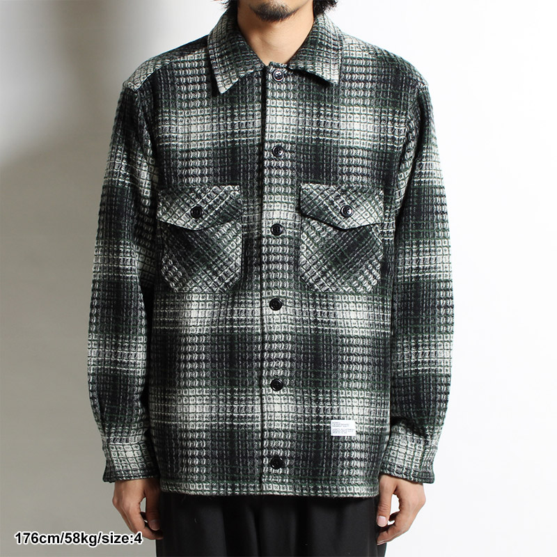 L/S WAFFLE CHECK SHIRT JACKET 