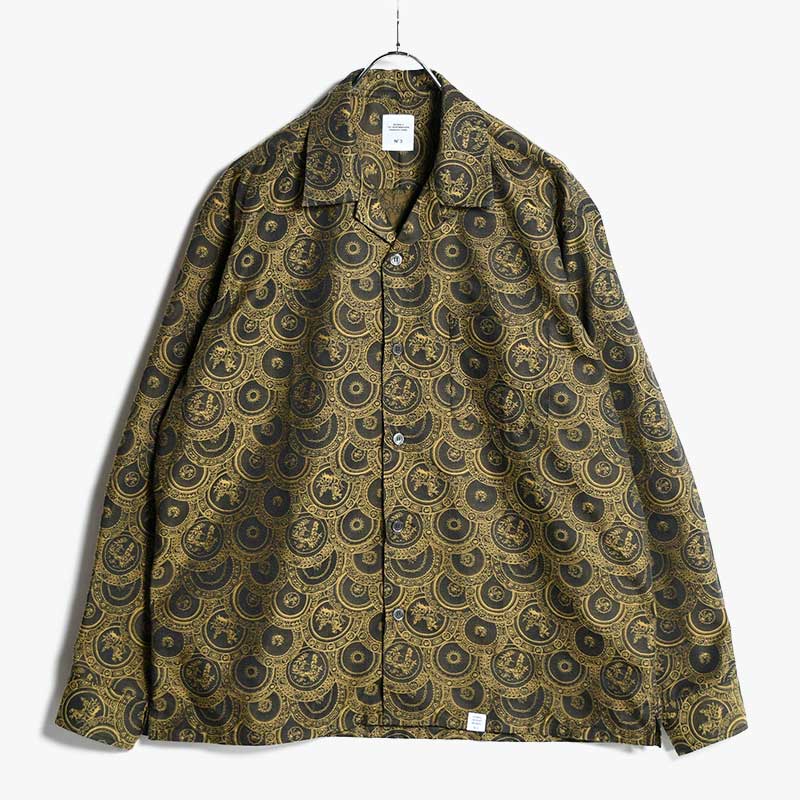 L/S OPEN COLLAR JACQUARD SHIRT 