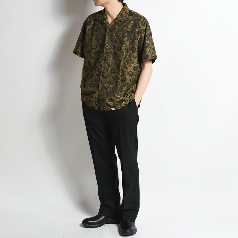 S/S OPEN COLLAR JACQUARD SHIRT 