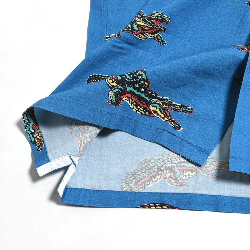 S/S OPEN COLLAR ALOHA SHIRT "ROGERS" -BLUE- | IN ONLINE STORE