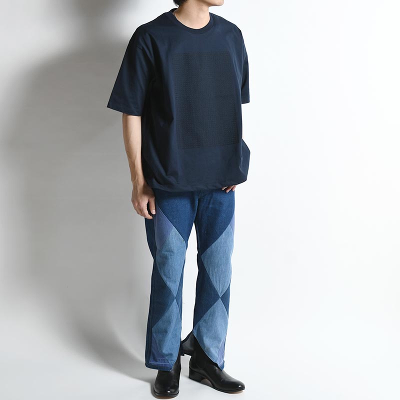 EMBROIDERY SS TEE THORN CIRCLE -NAVY-