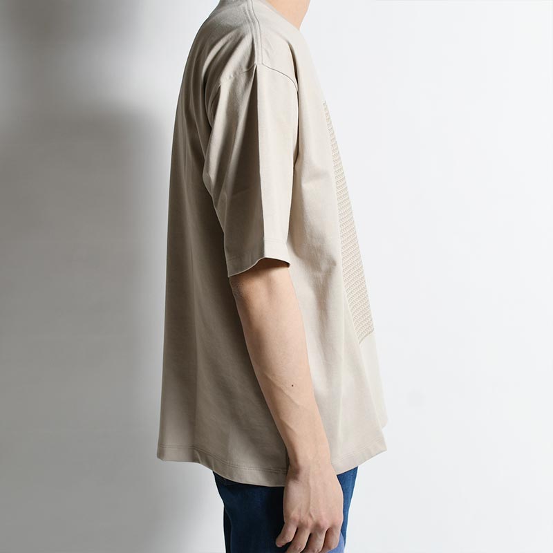 EMBROIDERY SS TEE THORN CIRCLE -BEIGE-