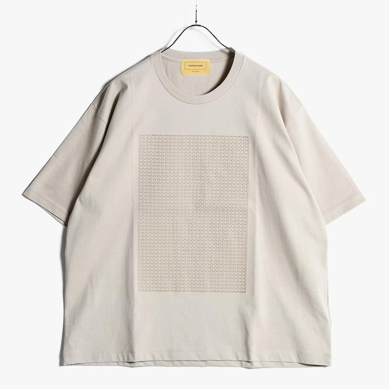 EMBROIDERY SS TEE THORN CIRCLE -BEIGE-