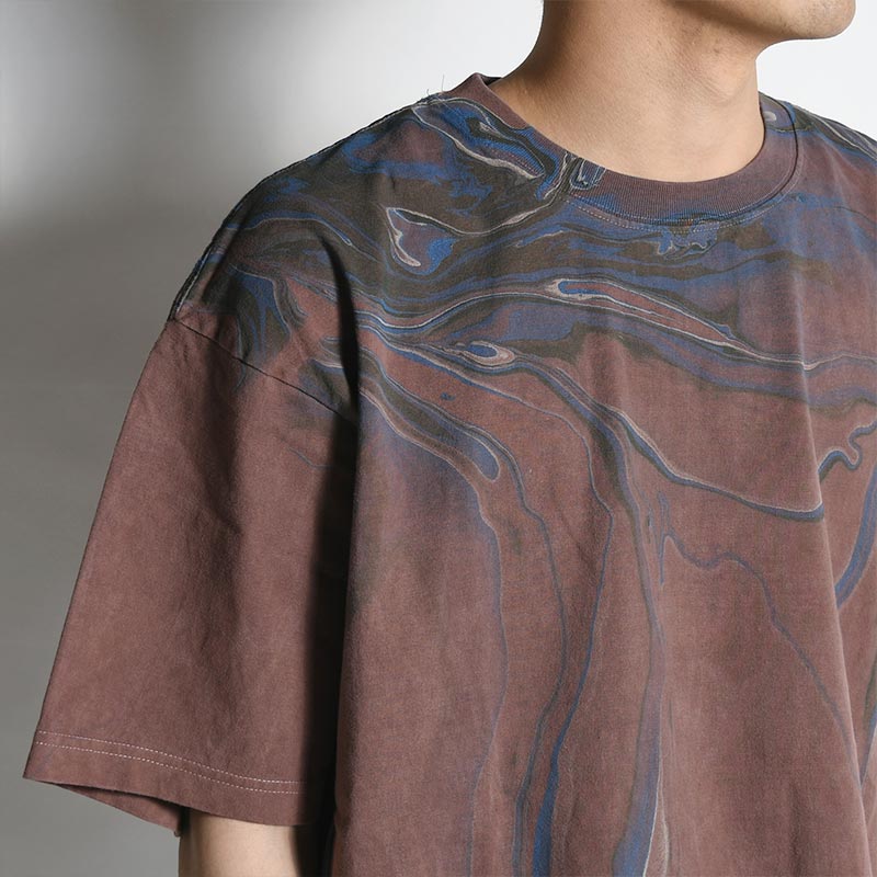 PIGMENT DYED TEE -BROWN-