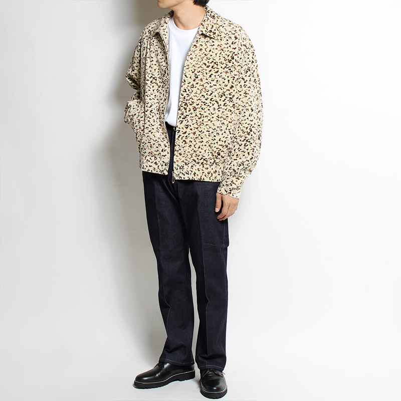 VELVET ZIP UP BLOUSON -BEIGE-