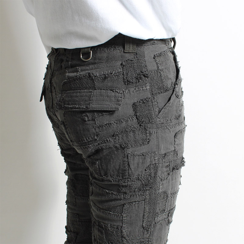 PATCHWORK PANTS -GRAY-