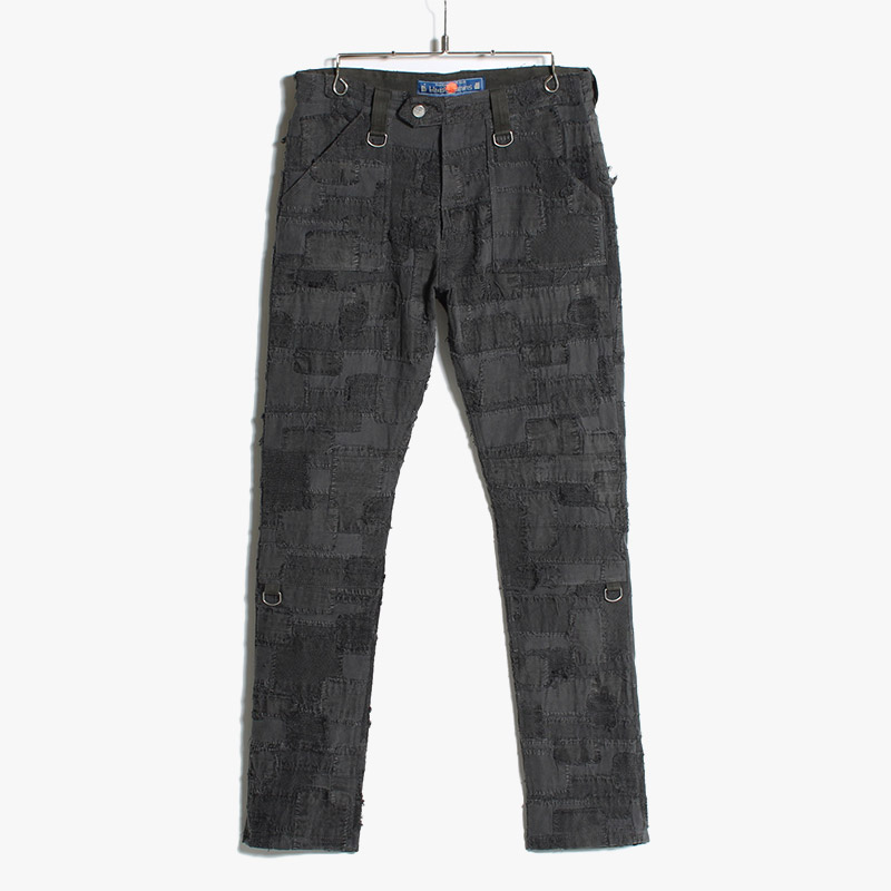 PATCHWORK PANTS -GRAY-