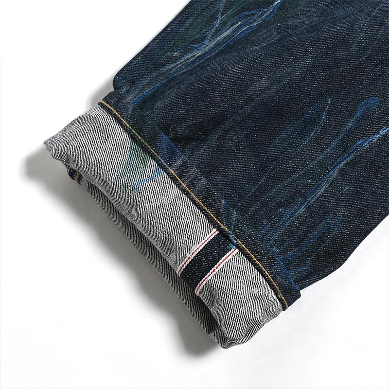 MARBLE DENIM PANTS -INDIGO-