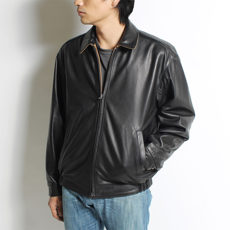 REVERSIBLE LEATHER BLOUSON -CAMEL- | IN ONLINE STORE