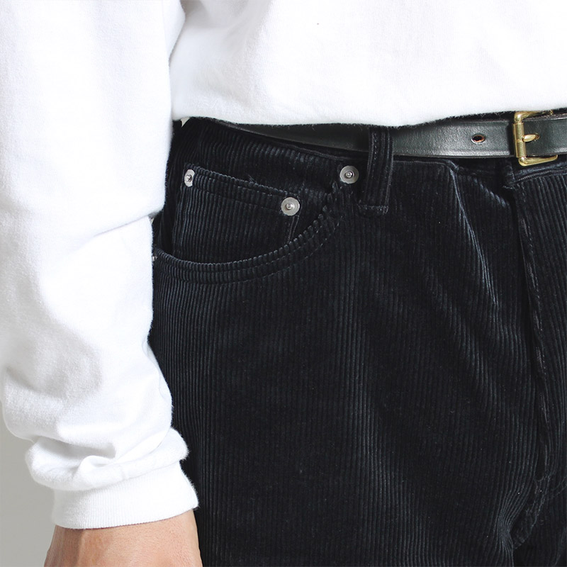 CORDUROY WIDE PANTS -NAVY-