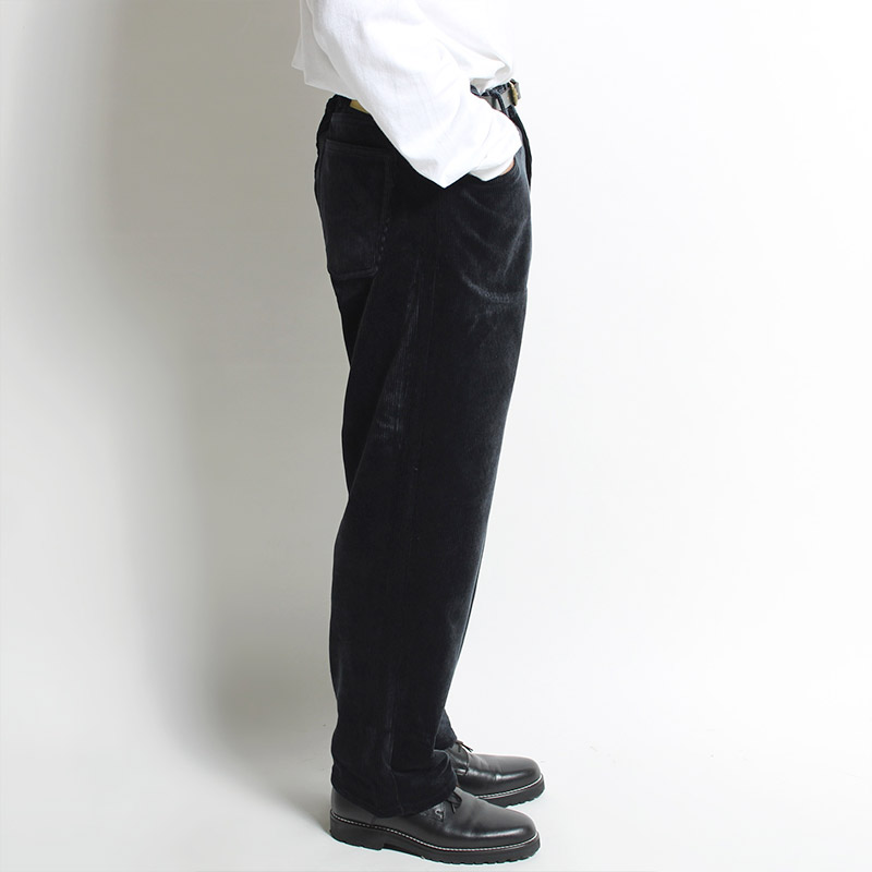 CORDUROY WIDE PANTS -NAVY-