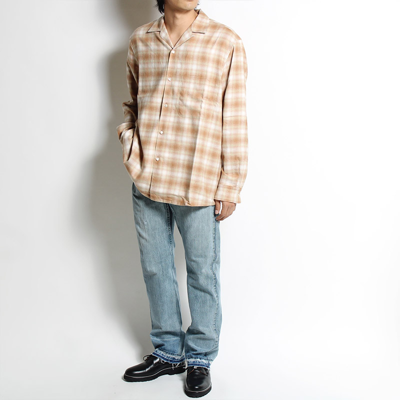 OMBRE CHECK O/C SHIRT -BEIGE- | IN ONLINE STORE