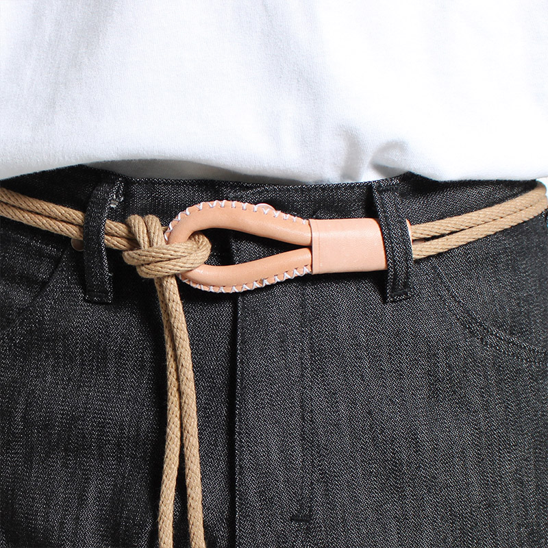 COMBINATION COTTON ROPE BELT -BROWN-