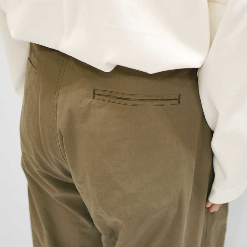 SALVAGE TWILL BUTTON TUCK EASY PANTS -SAGE-