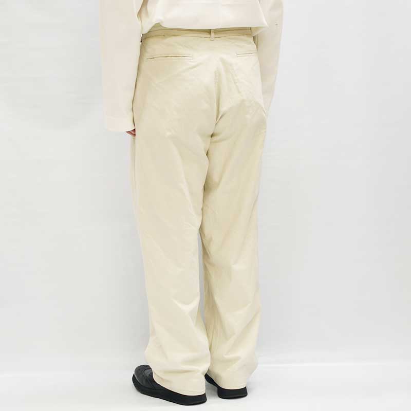 SALVAGE TWILL BUTTON TUCK EASY PANTS -SMOKE IVORY- | IN ONLINE STORE