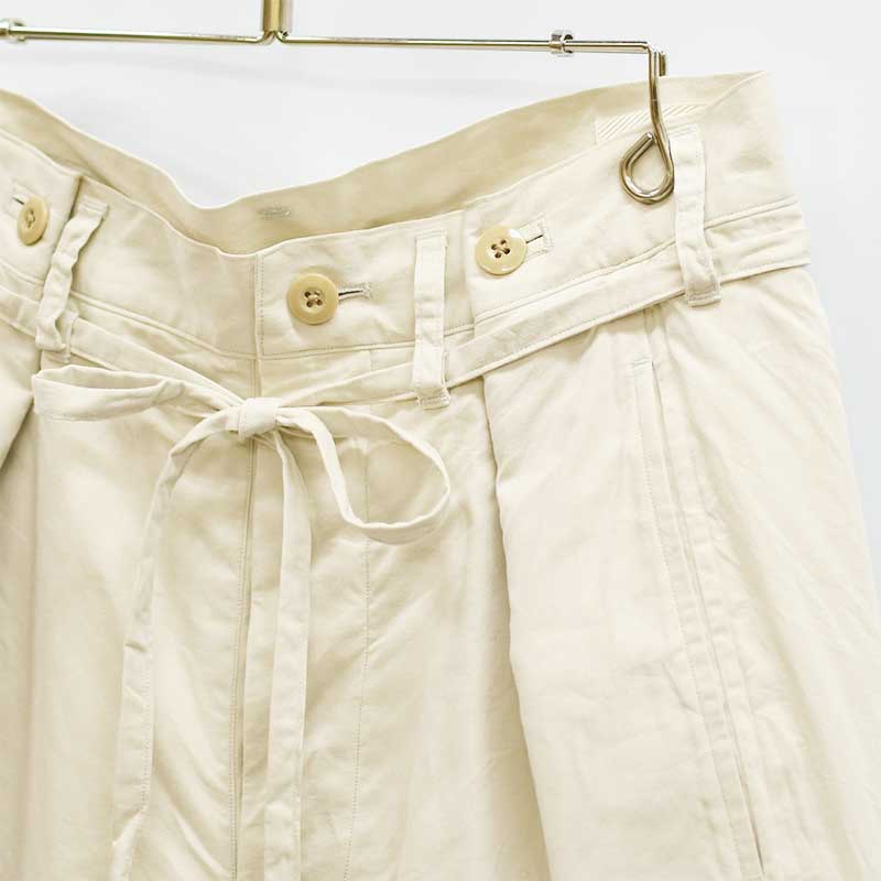 SALVAGE TWILL BUTTON TUCK EASY PANTS -SMOKE IVORY-