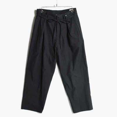 SALVAGE TWILL BUTTON TUCK EASY PANTS -HEATHER BLACK-