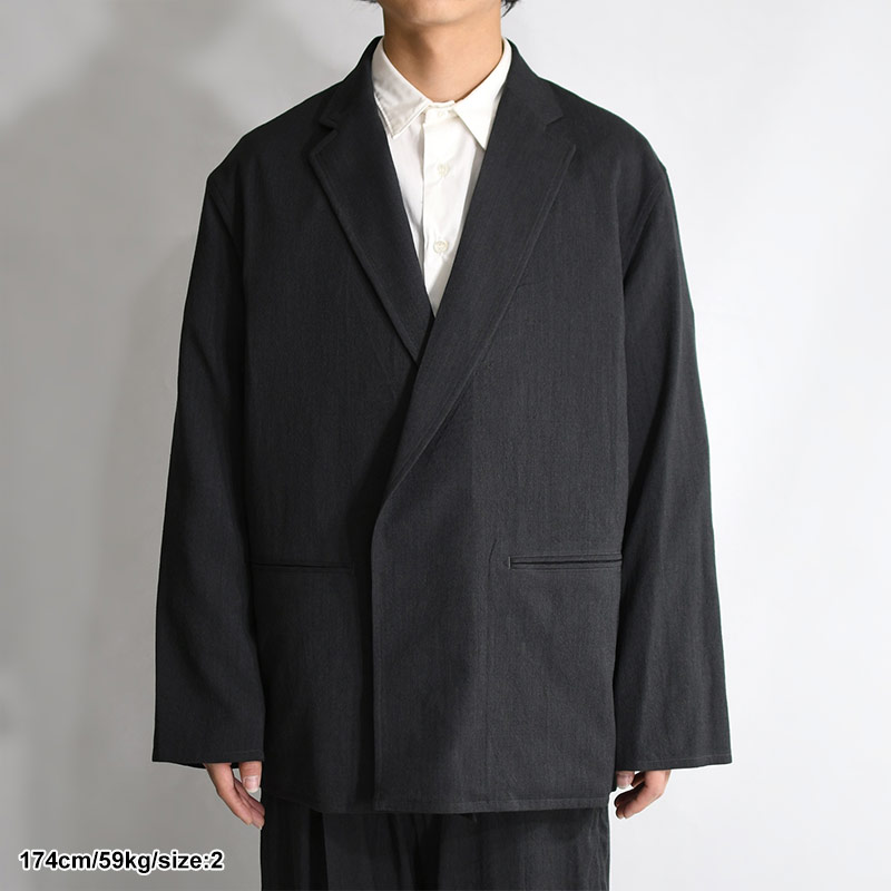 Wool Rayon Silk Cardigan Jacket -HEATHER CHARCOAL- | IN ONLINE STORE