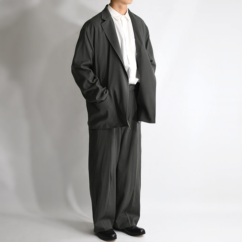 Wool Rayon Silk Cardigan Jacket -DARK SAGE-