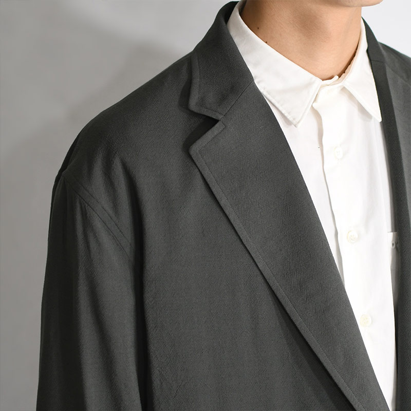 Wool Rayon Silk Cardigan Jacket -DARK SAGE-