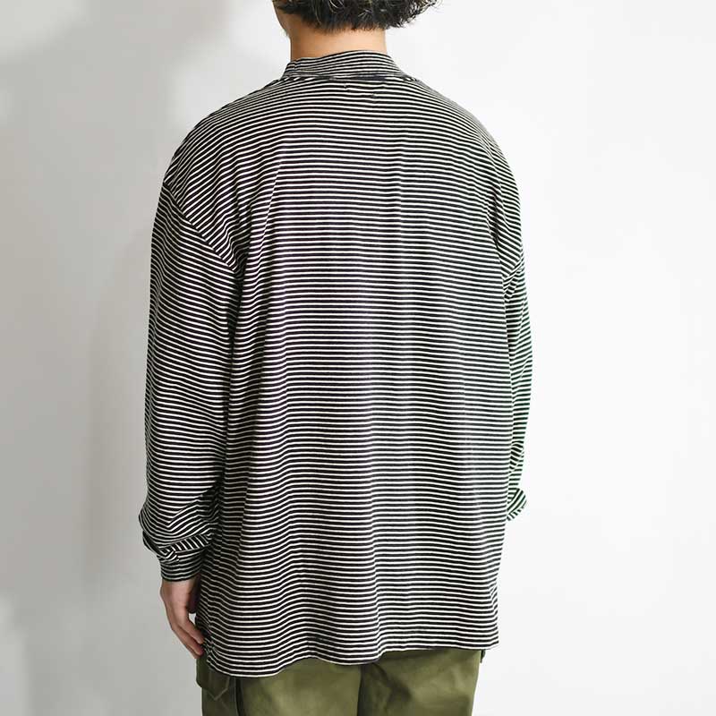 blurhms COTTON NAPPING BORDER L/S TEE
