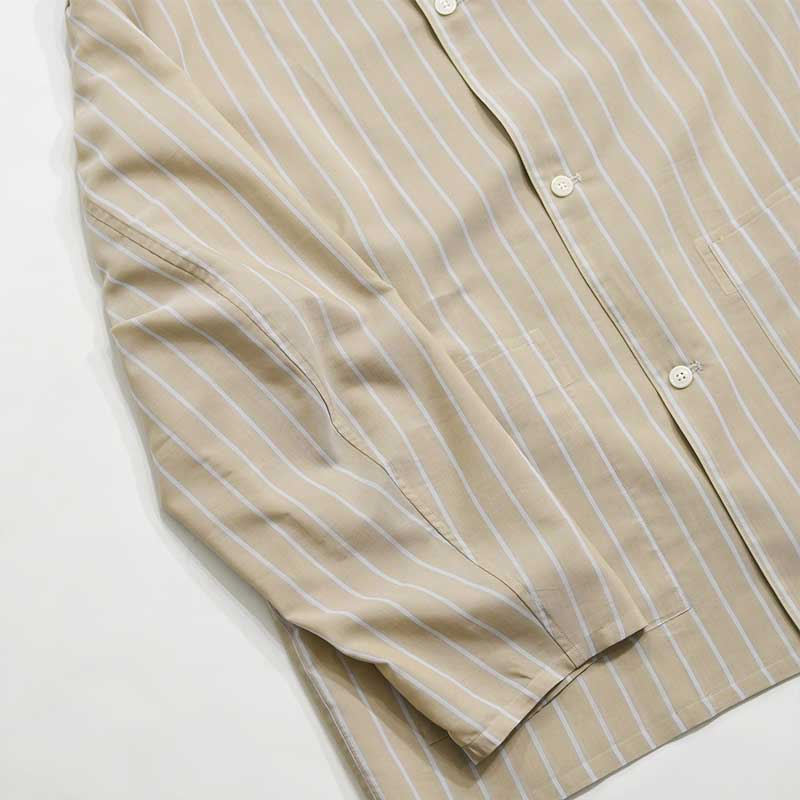 Stripe Pajamas Jacket -BEIGE STRIPE-