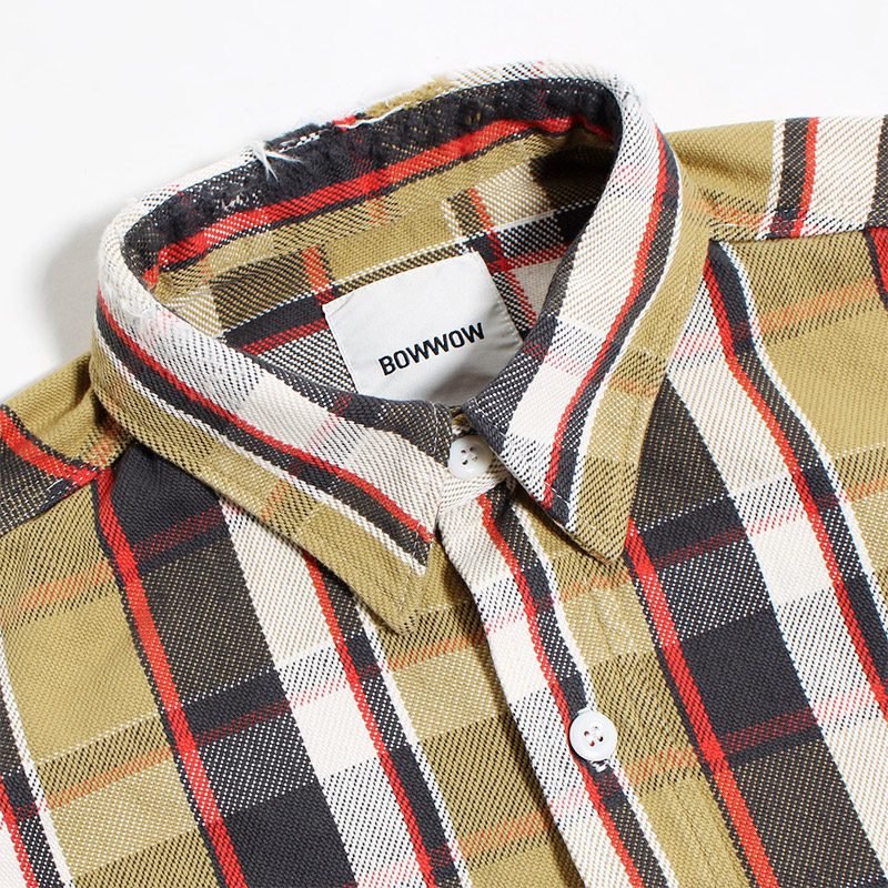 REPAIR AGEING FLANNEL SHIRT -YELLOW-