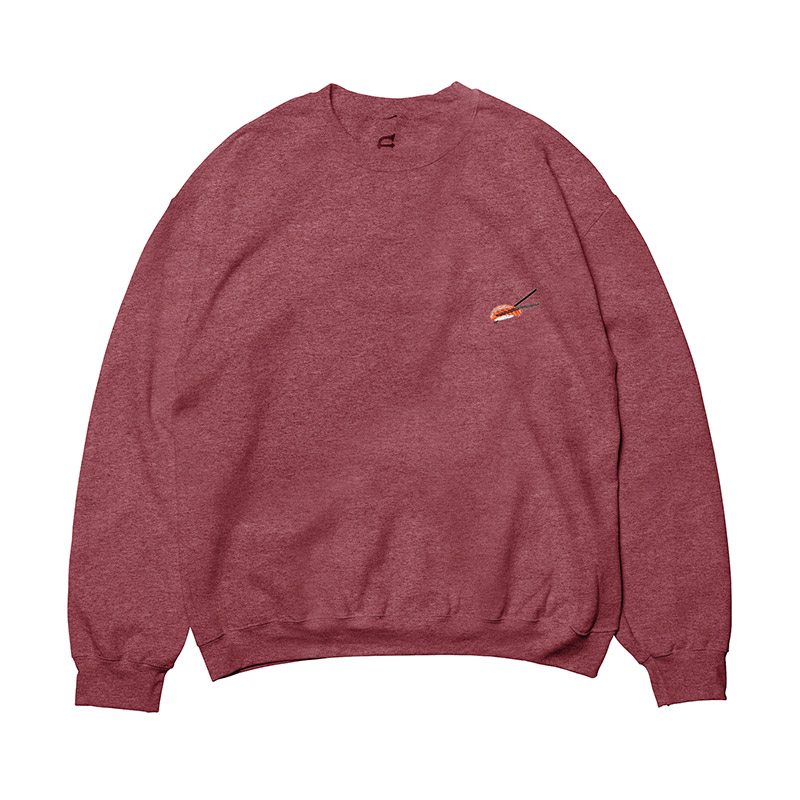 SUSHI STITCH CREW NECK -3.COLOR-(Heather Scarlet Red)
