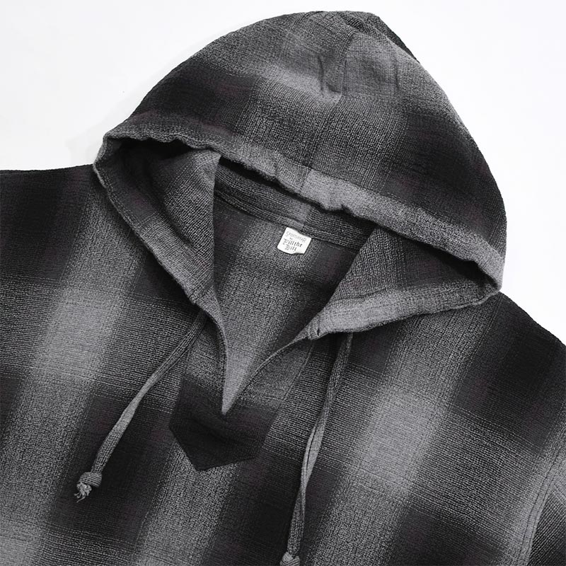 OMBRE CHECK BAJA HOODIE -CHARCOAL-
