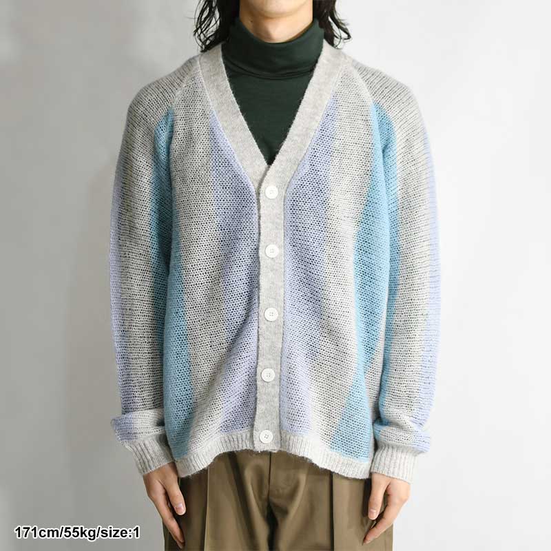 MOHAIR STRIPE CARDIGAN -BLUE- | IN ONLINE STORE