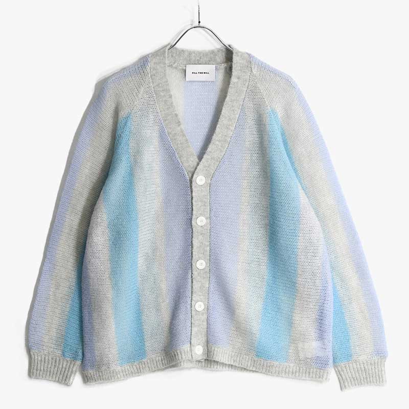 MOHAIR STRIPE CARDIGAN -BLUE- | IN ONLINE STORE