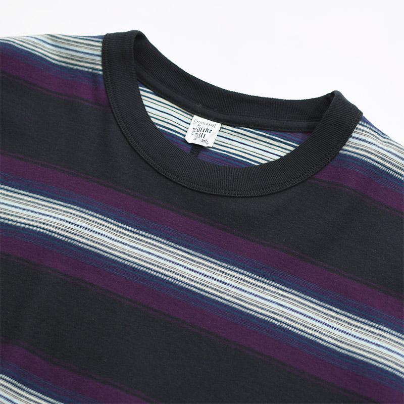 OMBRE BORDER LONG TEE -CHARCOAL-