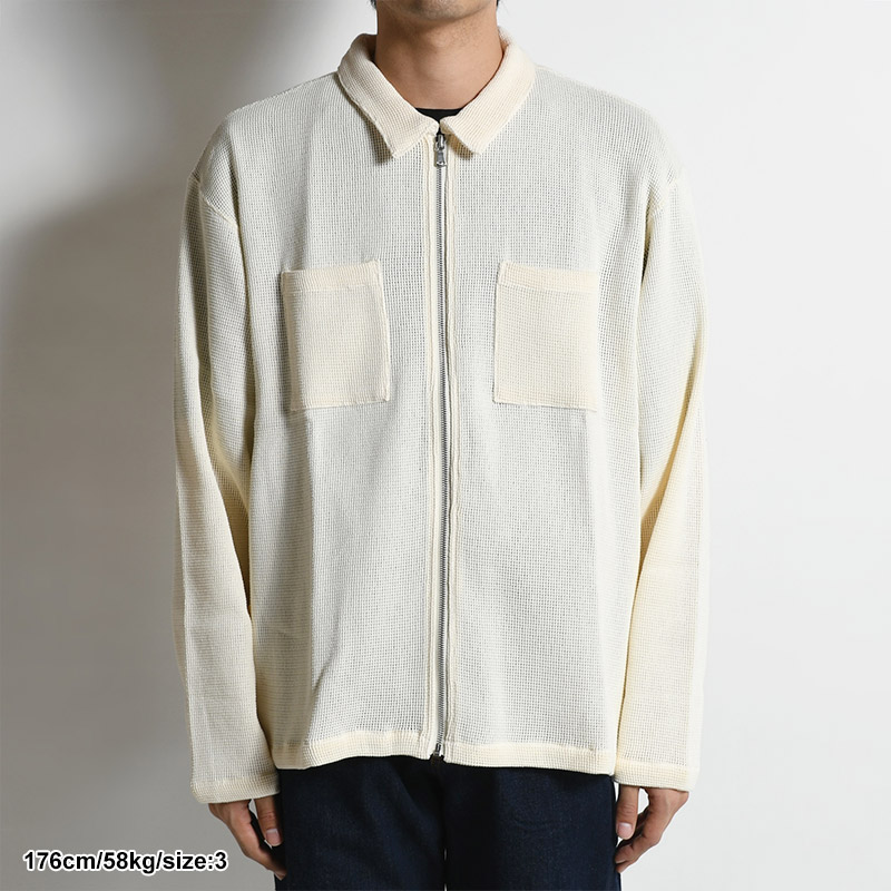 COTTON RUSSEL MESH ZIP UP SH JKT -IVORY- | IN ONLINE STORE