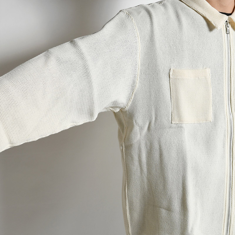 COTTON RUSSEL MESH ZIP UP SH JKT -IVORY- | IN ONLINE STORE