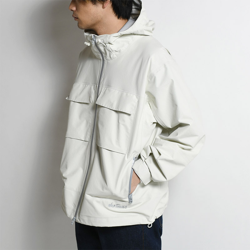 WILD THINGS COLLABOLATION 3LAYER HOODIE JKT -WHITE-