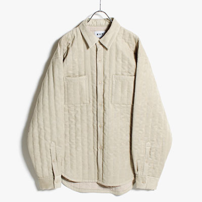 ECO SUEDE QUILTED SHIRT -BEIGE-